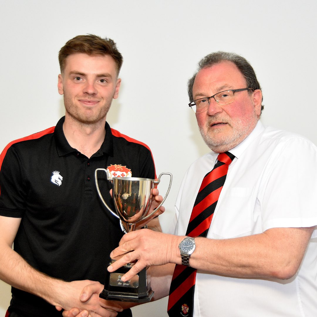 🏆 Daniel Jarvis grabbed his second of the night, taking home the Director's Player of the Year award - presented here with acting Vice Chairperson Mick Coe. #KTFC