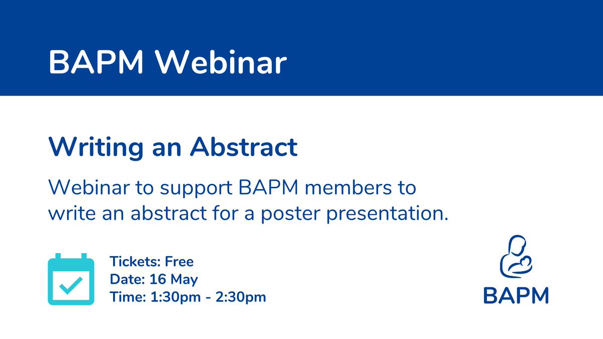 Join us for a webinar that will support you in writing an abstract for a poster presentation. 📅16 May ⌚1:30-2:30pm Find out more and book your place here> bapm.org/events/writing…