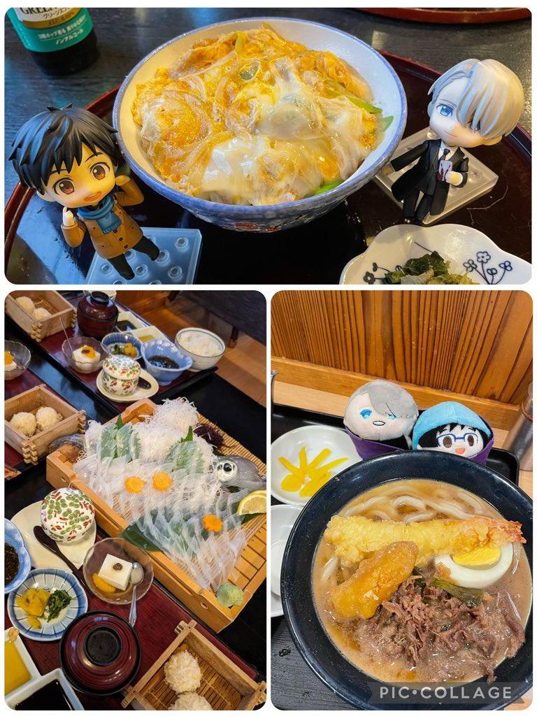 HoriEnjoy's tweet photo. 聖地で彼等に会ってきました☺️
電車の中、藤の木の下、キスクラ、カツ丼。彼等の声が聞こえてくる場所。軌跡を探す旅は終わらないYO
交流プラザには展示とノートが変わらずそこにありました☺️残してくださる全ての人に感謝。また唐津行きます！ https://t.co/Mxeo1bLYlF