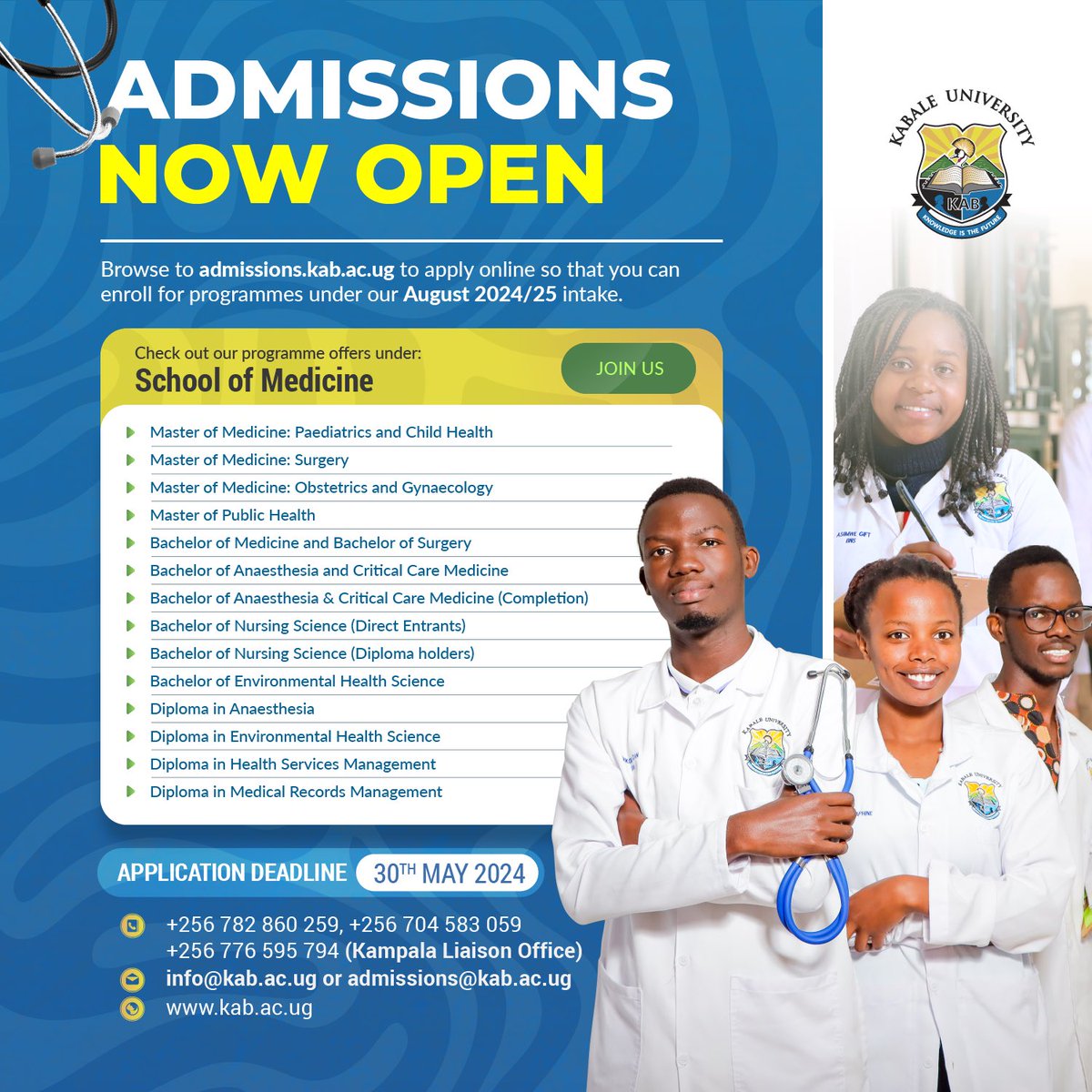 kabuniversity's tweet photo. A world of diverse academic programs awaits you at @kabuniversity
Apply now at https://t.co/F54aUHZx8X
#StudyAtKAB https://t.co/QgQhhPY48n