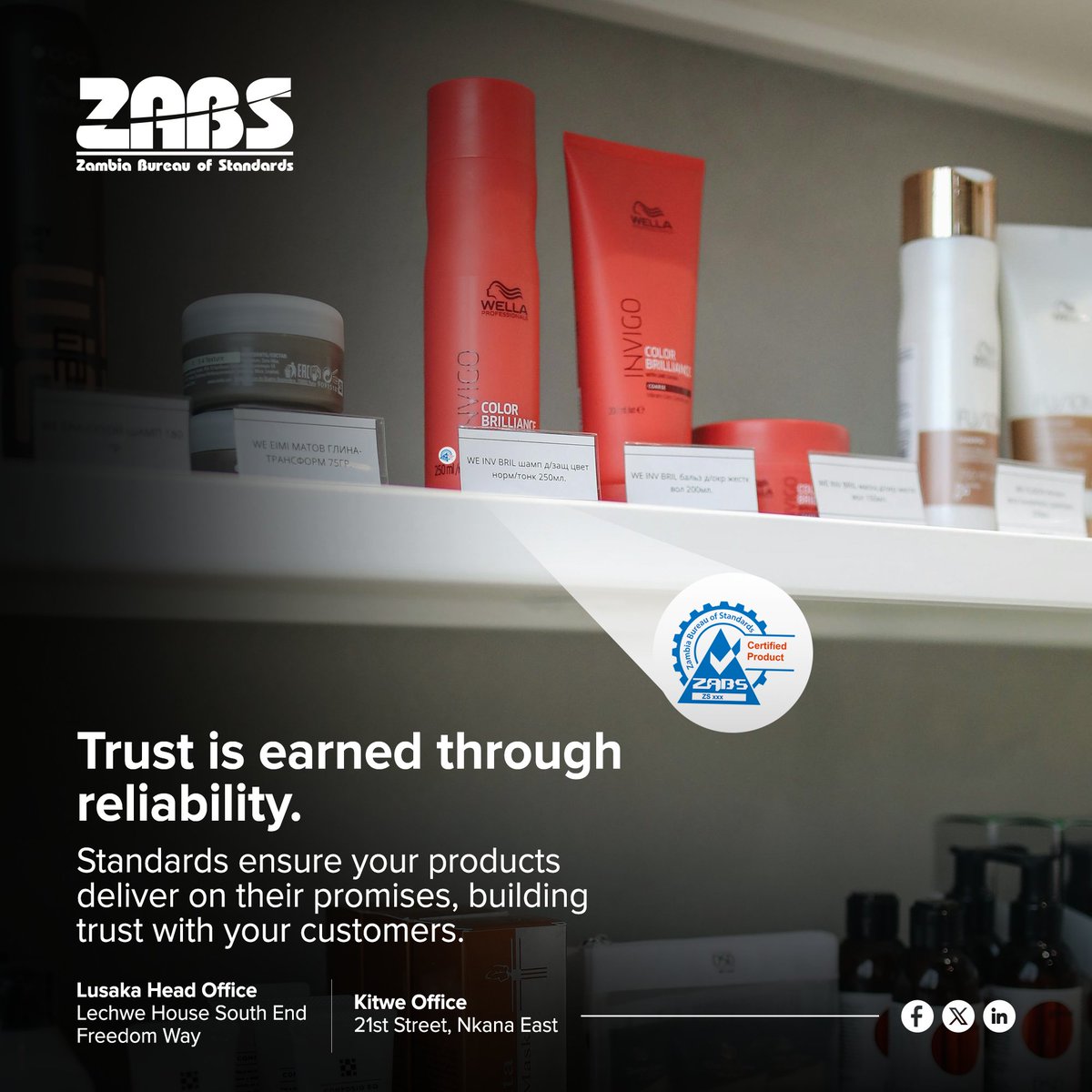 Why are standards important? 
They enhance safety, promote consumer trust, and open doors to new markets! At ZABS, we're dedicated to improving quality and reliability through our extensive range of standards.
 #QualityMatters #ZABSStandards