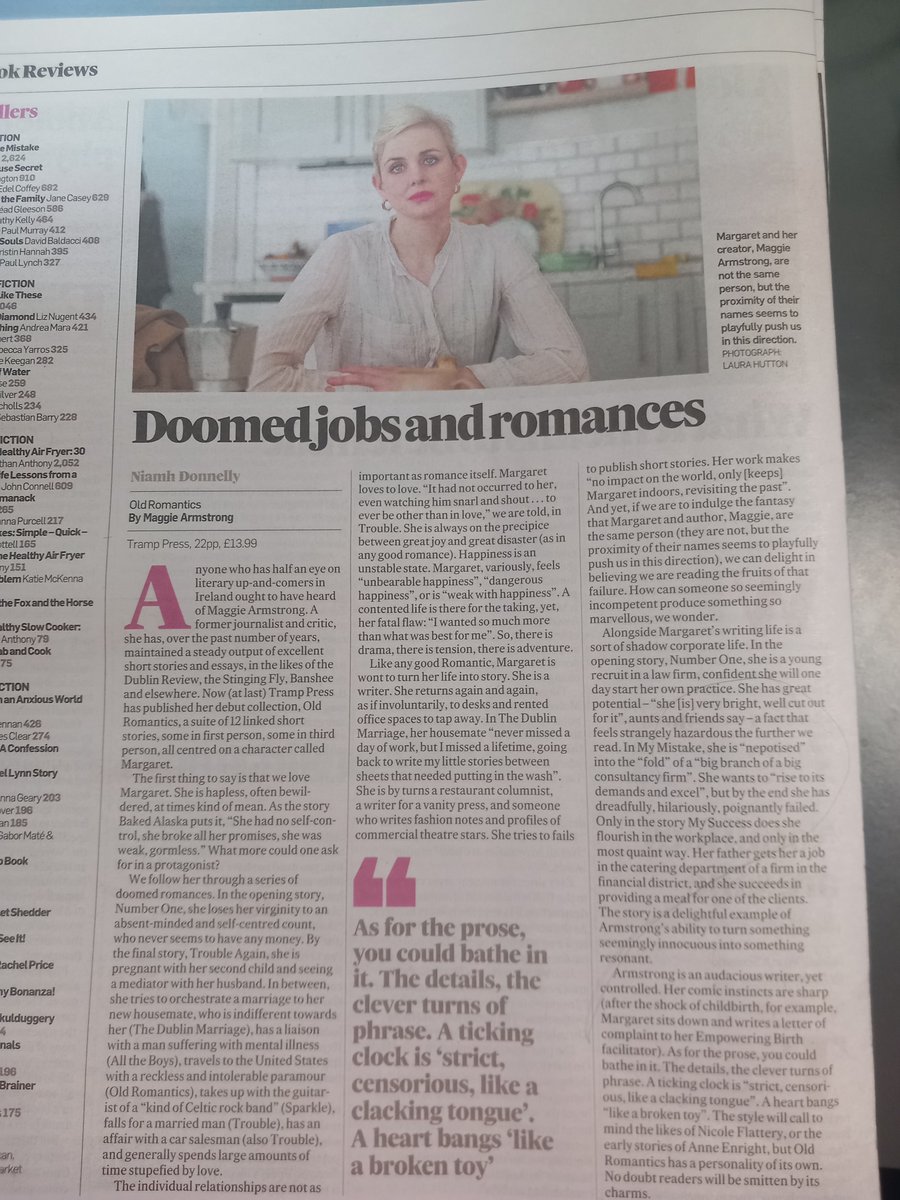 ⭐️⭐️⭐️⭐️⭐️ REVIEW of @MaggieStrongarm's collection Old Romantics in @IrishTimesCultr She's as sharp & funny as it suggests and she reads so well! Check out this podcast I recorded of her reading the title story for @thedublinreview. Then go buy her book! thedublinreview.com/podcast/episod…