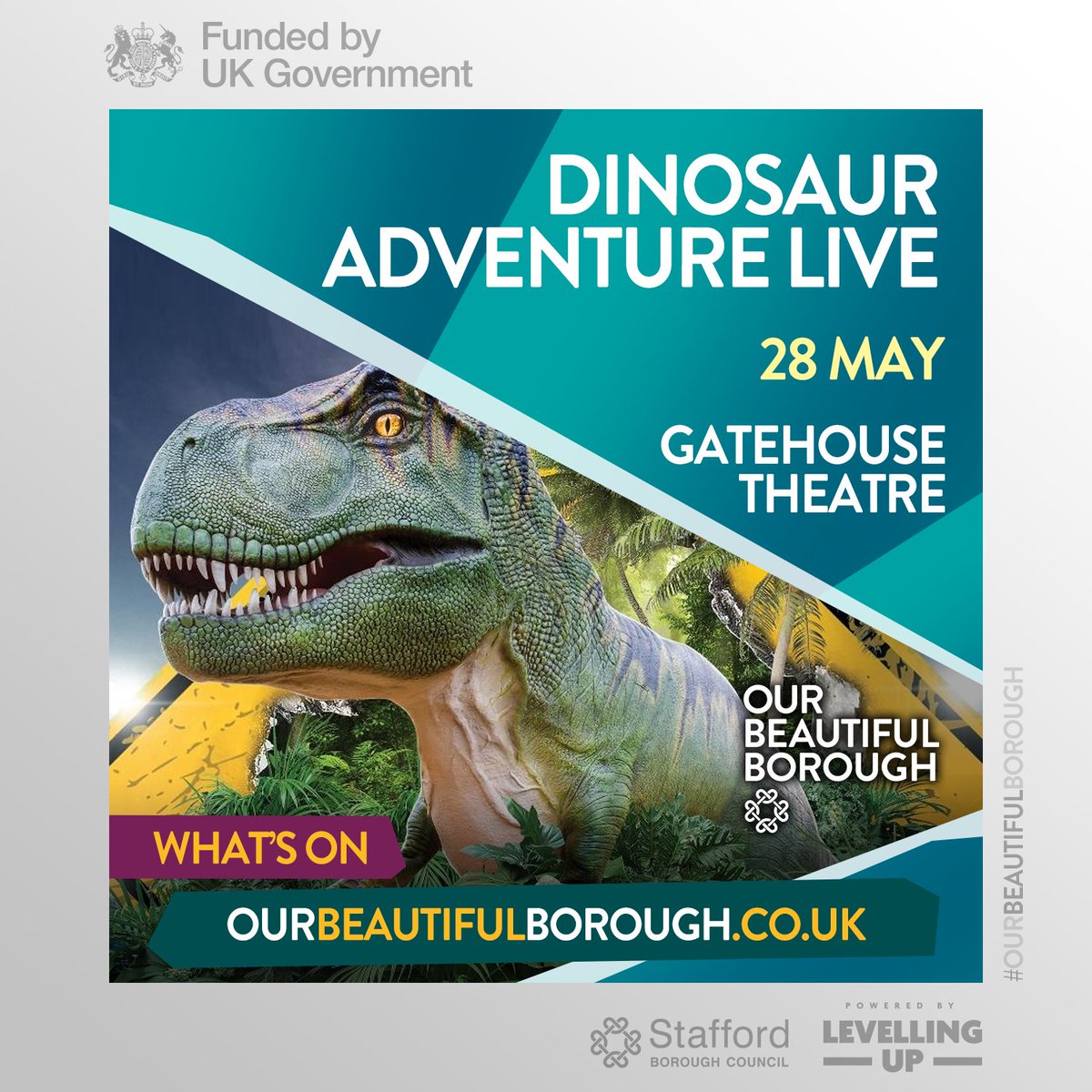 Dinosaur Adventure Live is back and even more ROARSOME! Join the brave Rangers for another action packed #Dinosaur #Adventure in a new exciting show 'Trouble On Volcano Island' at @Staff_Gatehouse on Tuesday 28 May: tinyurl.com/54wm97yd #DaysOut #FamilyFun #OurBeautifulBorough