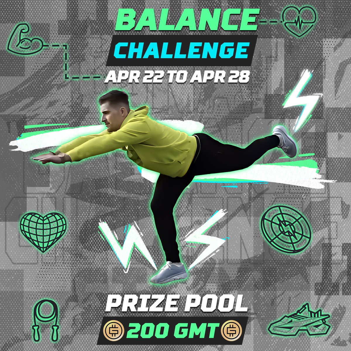 HEY World! Time to do a challenge😀 let's go!🔥 🏆Random Prize 200 $GMT (4 winners) ⏬To participate you need⏬ 1️⃣ Repeat the exercise, and post a photo or video in the comments below📸 2️⃣Like and Repost🔁 3️⃣Follow: @1gnateth @Enzus @Stepnofficial 4️⃣Use hashtag