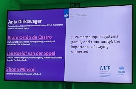 EFPC advisory board member @AnkeVanDam, representing EFPC at the Mental Health and Well-being in detention centres: Prison Health is Public Health conference in Amsterdam on 19 April 2024.