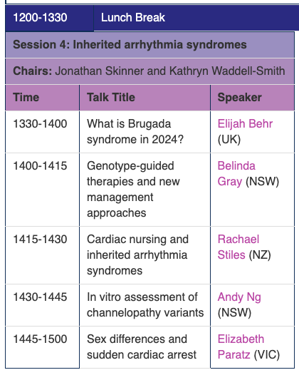 Who else is excited about #ICCG24 in Brisbane in a few weeks? We have some brilliant sessions planned. Inherited arrhythmia syndromes? Got you covered - @BehrElijah @RachaelmlStiles @ChaiAnn_Ng @pretzeldr @thecsanz Not too late to join us! iccgconference.com/program/thursd…