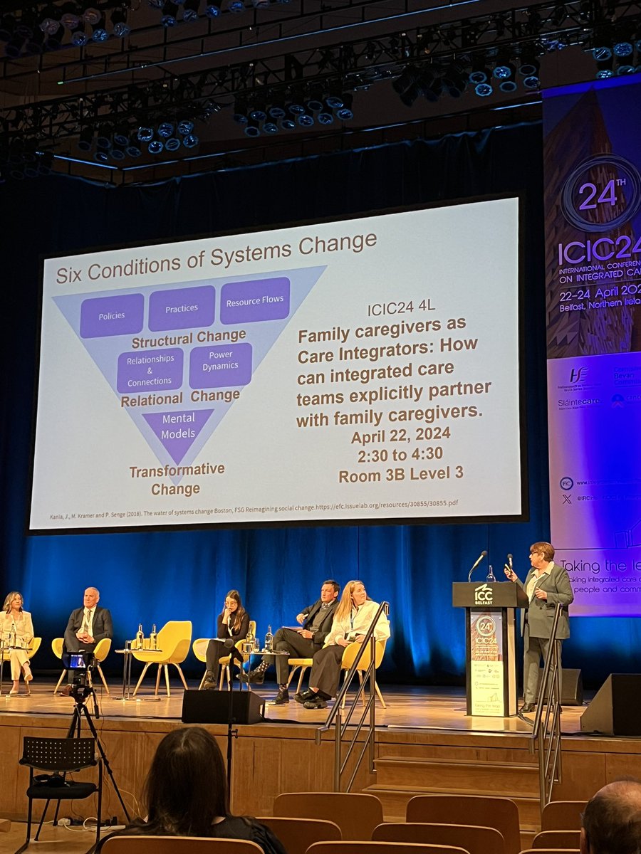 Sharon Anderson takes the stage to provide us with a framework to action better supports for +inclusion of caregivers in health and social care. Her team developed a competency framework+education4providers. “Caregiving is a social determinant of health.” @FamilyCarersAB #ICIC24