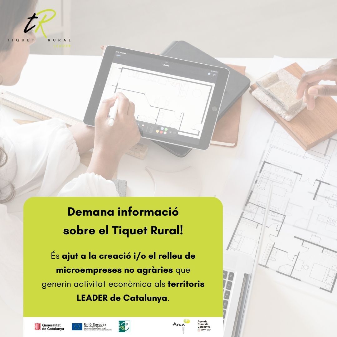 Associació Iniciatives Rurals Marítimes Catalunya (@arcaruralcat) on Twitter photo Estàs pensant a agafar el relleu d'una empresa en traspàs o crear-ne una de nova al món rural❓
🎟️ Amb el Tiquet Rural pots aconseguir fins a 35mil euros per iniciar la teva microempresa.
Un #ajut d'<a href="/agriculturacat/">Agricultura</a> i els grups #LeaderCat per fomentar el #RelleuRural.
+ inf.👇 Estàs pensant a agafar el relleu d'una empresa en traspàs o crear-ne una de nova al món rural❓
🎟️ Amb el Tiquet Rural pots aconseguir fins a 35mil euros per iniciar la teva microempresa.
Un #ajut d'<a href="/agriculturacat/">Agricultura</a> i els grups #LeaderCat per fomentar el #RelleuRural.
+ inf.👇