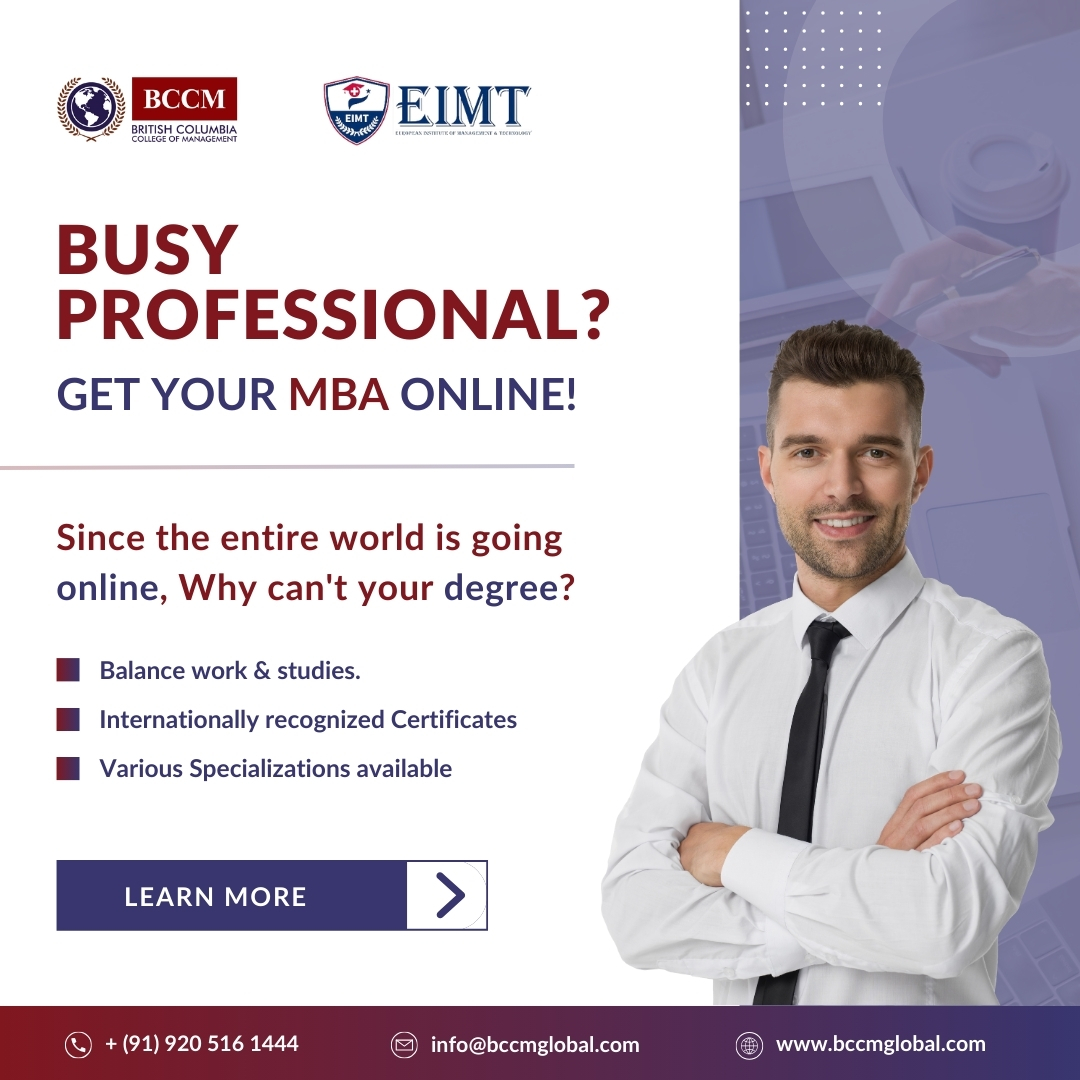 Elevate your career from anywhere in the world with BCCM's online MBA. #OnlineMBA #CareerAdvancement #DigitalEducation #FutureOfLearning #WorkStudy #GlobalLeaders #BusinessEducation #LifeLongLearning #SkillUp #MBAGoals #LeadTheChange #SmartEducation #LearnFromHome #SuccessDriven