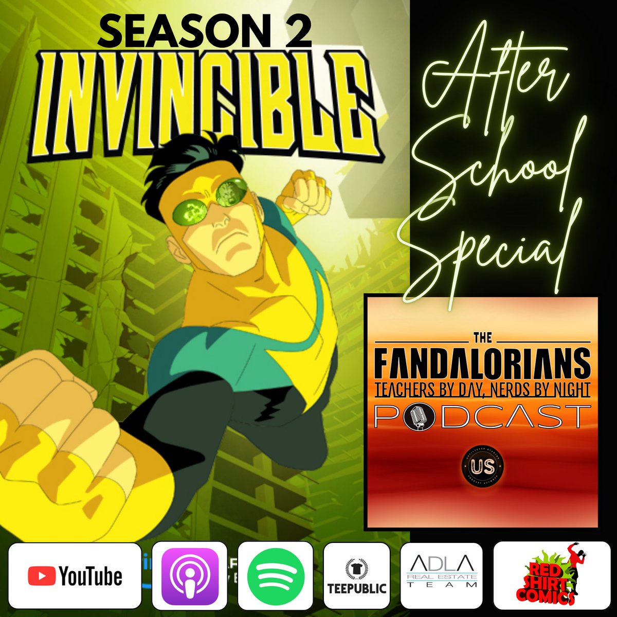 Fandalorianspod's tweet photo. On this episode of the #1 public school teacher pop culture fandom podcast, Mr. McDonald is joined by Eddie “The Man of a Thousand Shows” to discuss and review @amazon #INVINCIBLE
@unfpod
https://t.co/6lfb8H0k7l https://t.co/wy8kwSqJPI