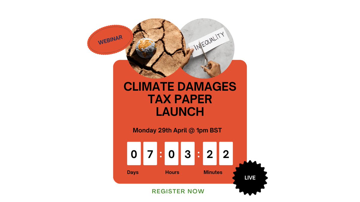 ‼️Reminder; only one week until the Climate Damages Tax Paper launch ‼️ Have you registered to attend the international webinar for the Climate Damages Tax Paper Launch? Register now! See you on Monday 29th April! greenpeace.zoom.us/webinar/regist… #EarthDay #ClimateJustice