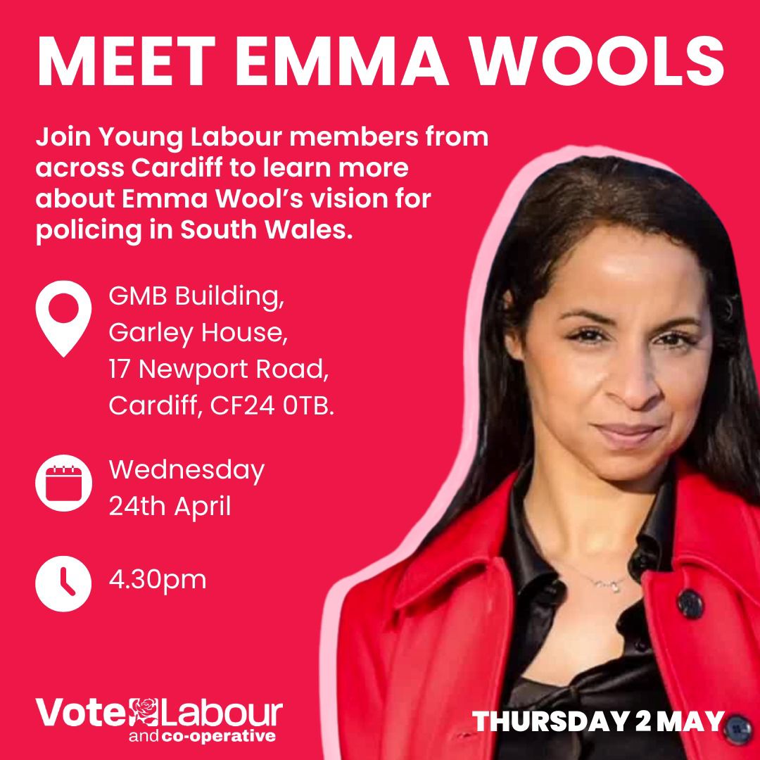 This Wednesday is your chance to meet Labours PCC candidate for South Wales, Emma Wools. It's a great opportunity with more details below. 🌹