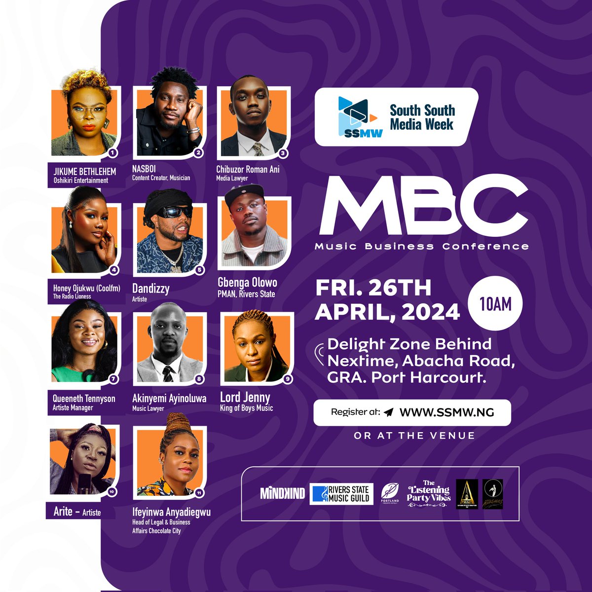Hey people it's my pleasure to announce that I'll be on the session of the Music Business Conference at the South South Media week in PH city, where we'll be discussing the music space as well as the way forward for artistes in the south east.