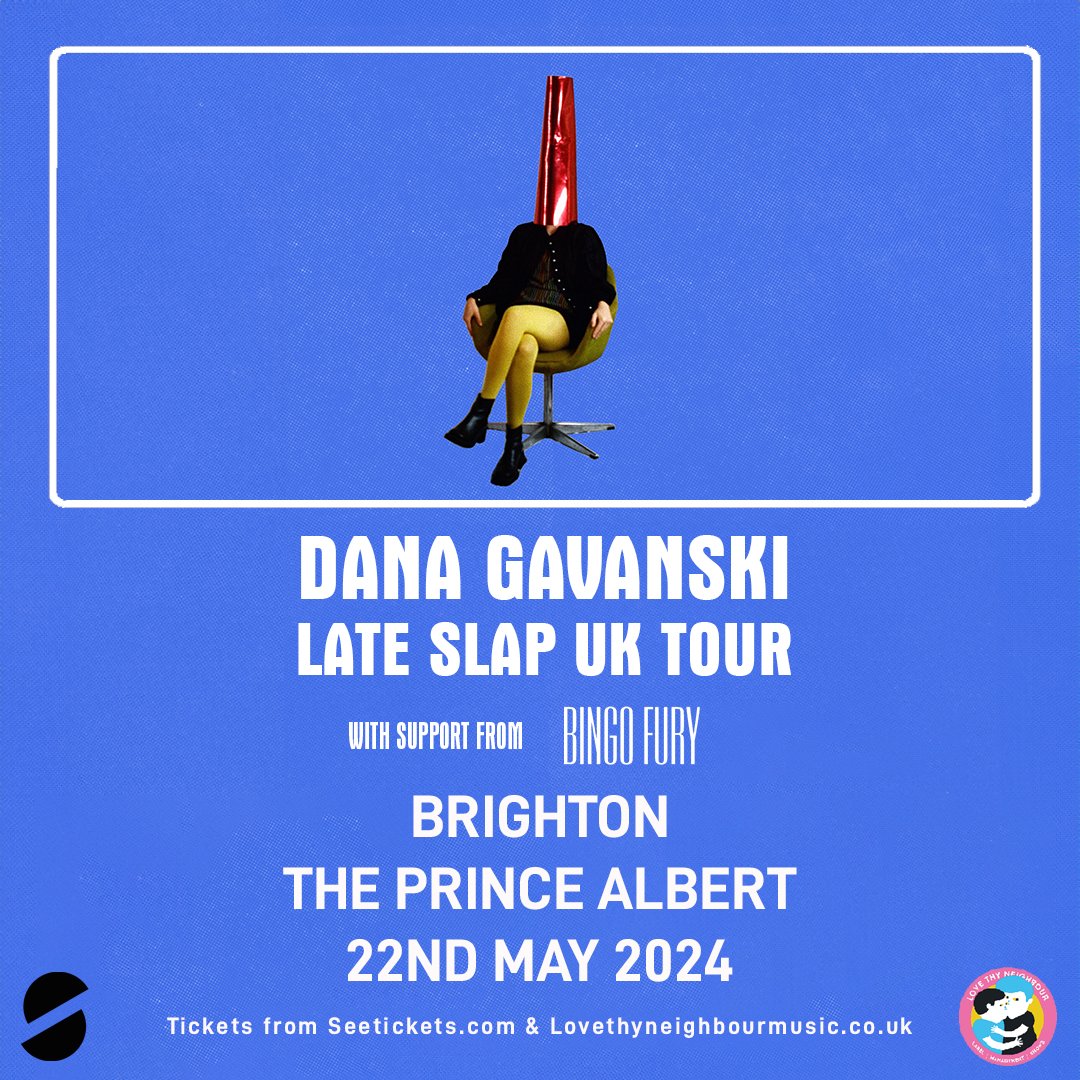 🔢Support announce!🔢 Delighted to announce that supporting @danagavanski will be @bingo_fury who marries Scott Walker-esque balladry, poised jazz and agitated no-wave! 📅 22nd May 🏦 The Prince Albert 🎟️ @seetickets or our website: lovethyneighbourmusic.co.uk/event/dana-gav…