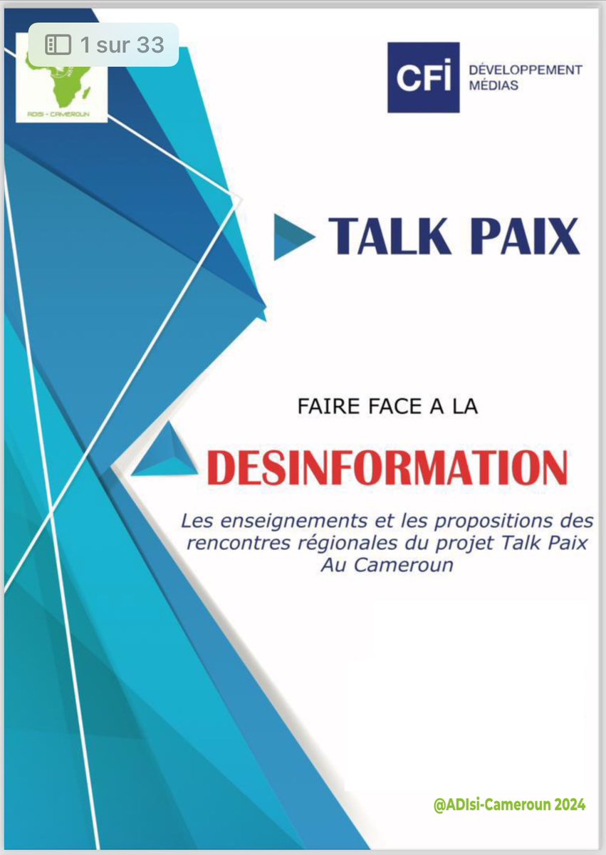 #Cameroun Notre rapport sur la désinformation au #Cameroun est désormais disponible et accessible sur : adisicameroun.org/2024/04/22/rap… @CFImedias @MincomCameroun