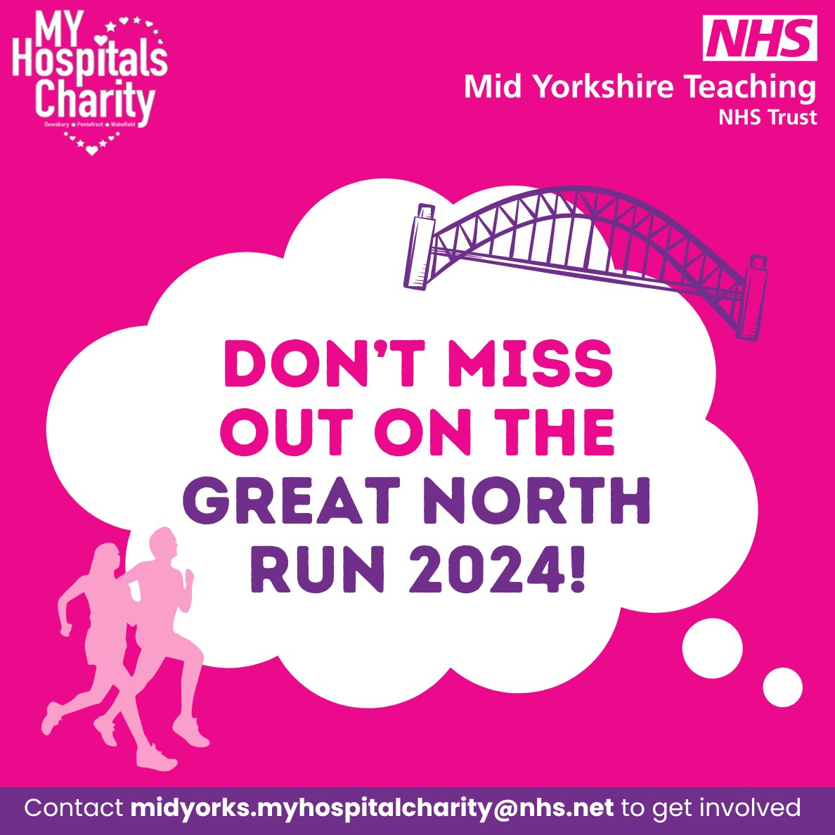 🏃Great North Run🏃 Want to be a part of the world’s greatest half marathon? Well now is your chance!🌟 Secure your place now - contact our fundraising team midyorks.myhospitalcharity@nhs.net to get involved✨