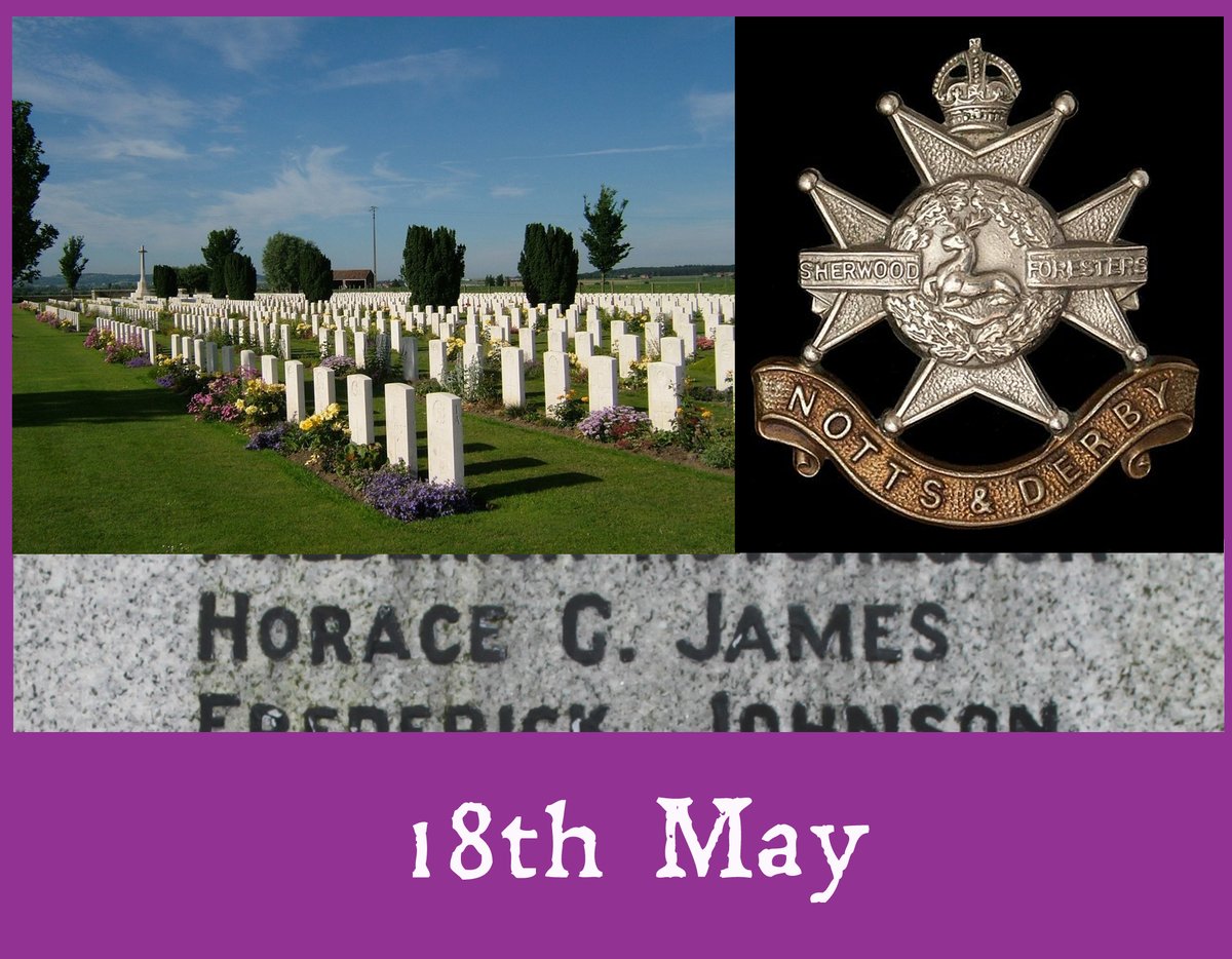 Remembering Pte Horace James, 2nd Sherwood Foresters (Notts & Derby Rgt). Killed in action on this day in 1918, age 19, Kemmel. Son of Mrs E A James, of Broad Drove, South Brink, Wisbech. Nine Elms British Cemetery, Poperinghe, Belgium.