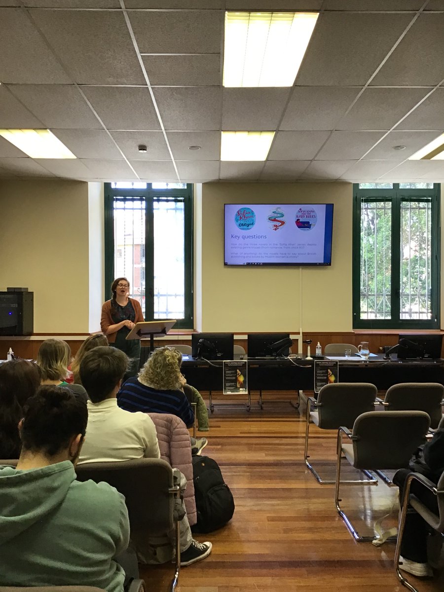 Delightful talks on #Queenie and #SofiaKhan this morning at the University of Oviedo #romance #BIPOC #Muslimromance #chicklit @dramyburge