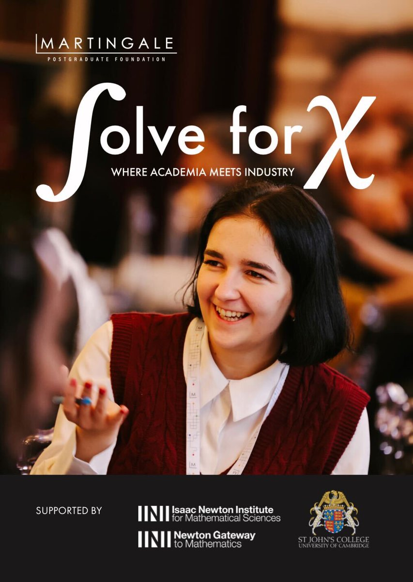 Today we are thrilled to announce the launch of a new programme at Martingale Foundation, Solve for X: Where Academia Meets Industry

➡️Find out more: bit.ly/3JuTQEk

Delivered in partnership with <a href="/NewtonInstitute/">Isaac Newton Institute</a>, <a href="/NewtonGateway/">Newton Gateway to Mathematics</a> and <a href="/stjohnscam/">St John's College, Cambridge</a>