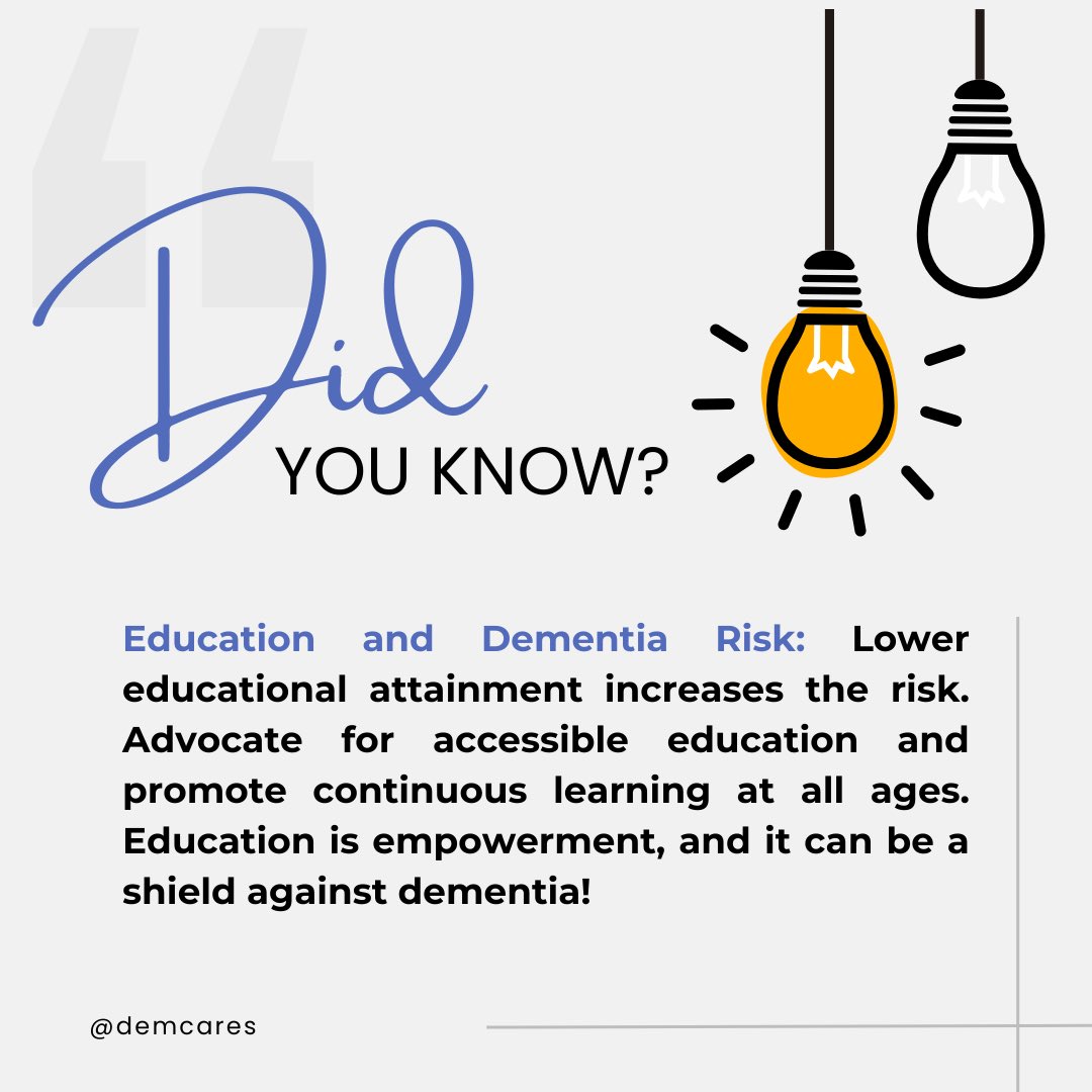 Education and dementia risk 
•
•
•
#dementia #dementiaawareness #scarfindia #demcares