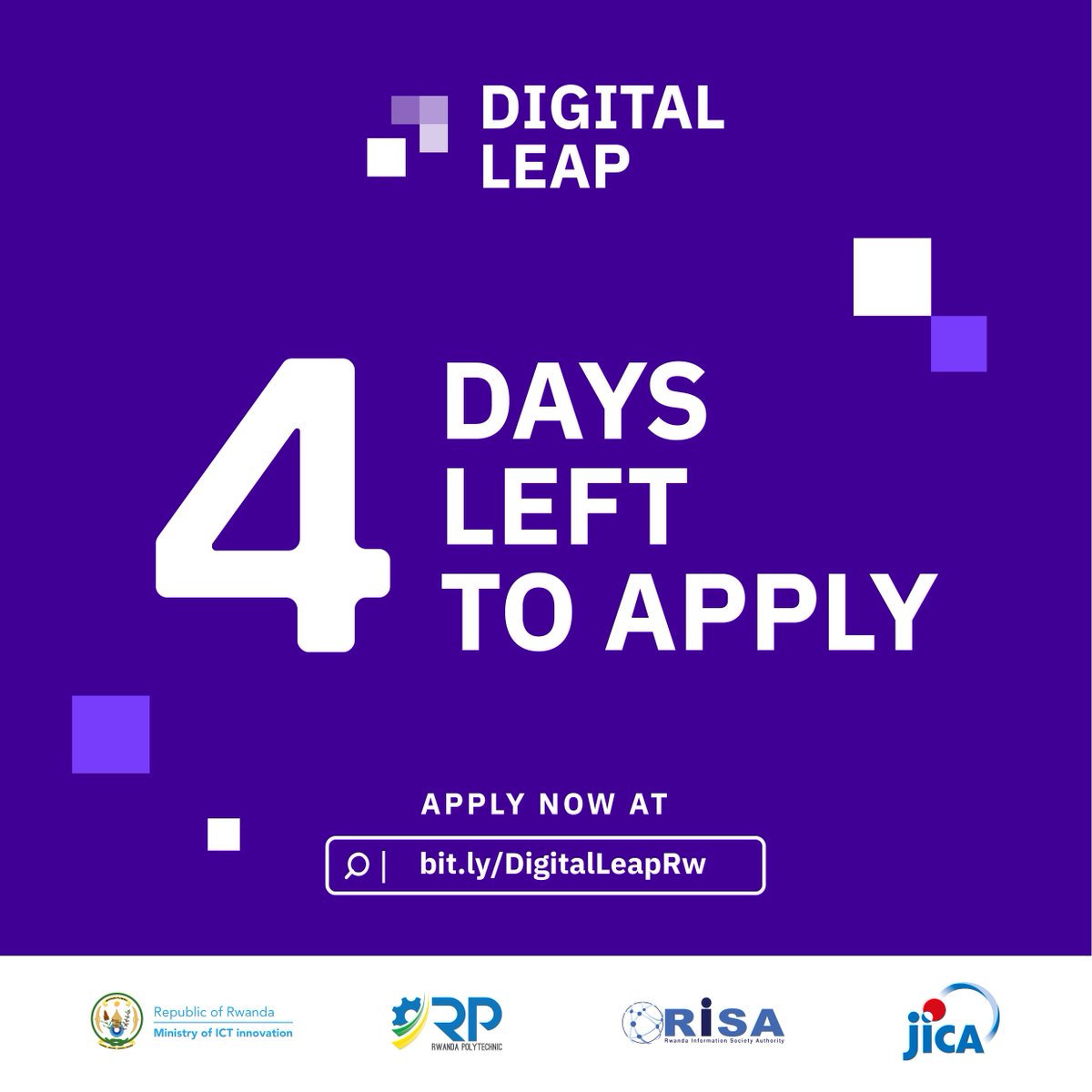 The deadline to apply for our design contest is fast approaching⏰ Don't wait any longer – seize this opportunity and submit your application at bit.ly/DigitalLeapRw now!