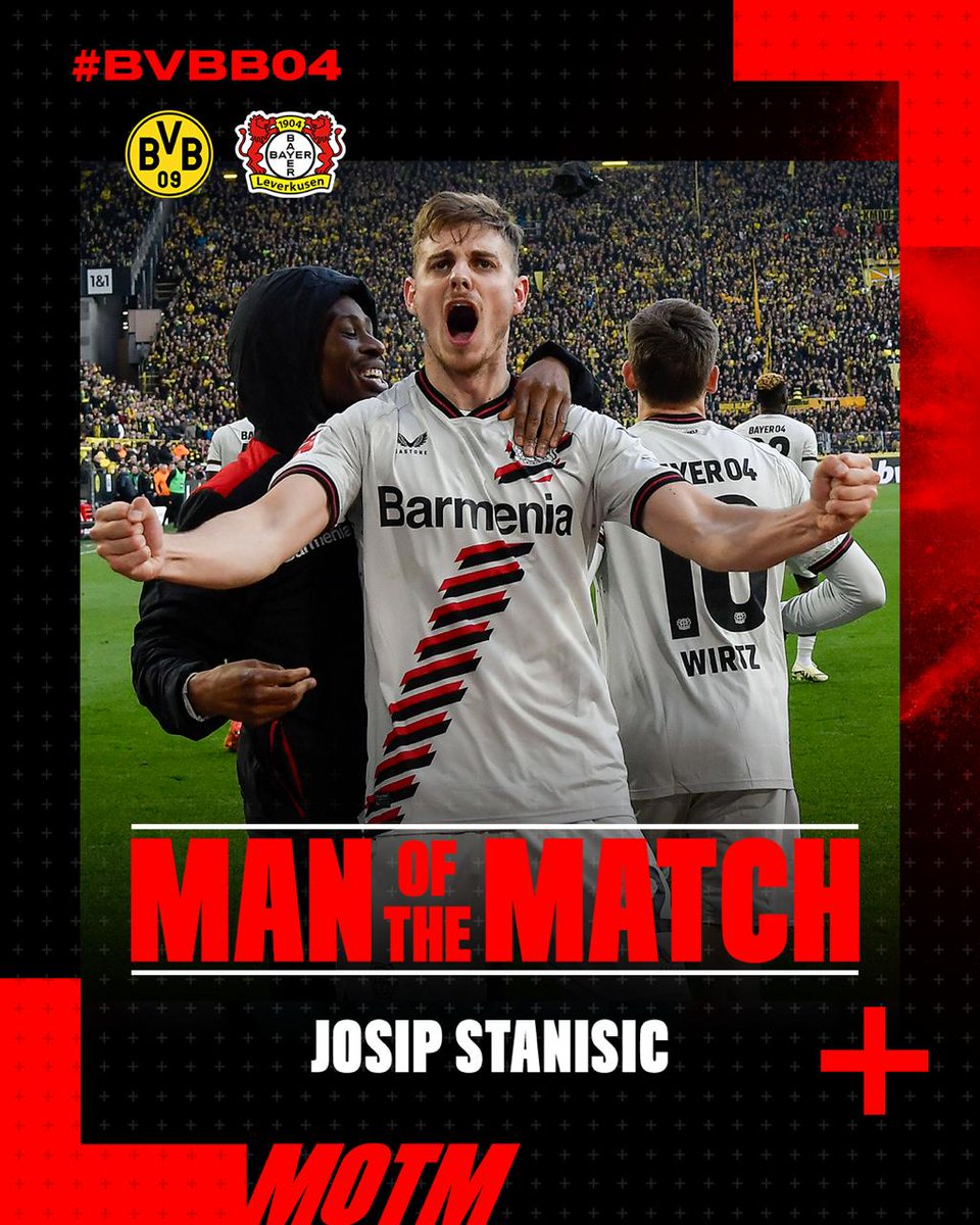 Well this was an easy choice... 🙌⚫️🔴 #BVBB04 | #Bayer04 #Werkself #Stanisic