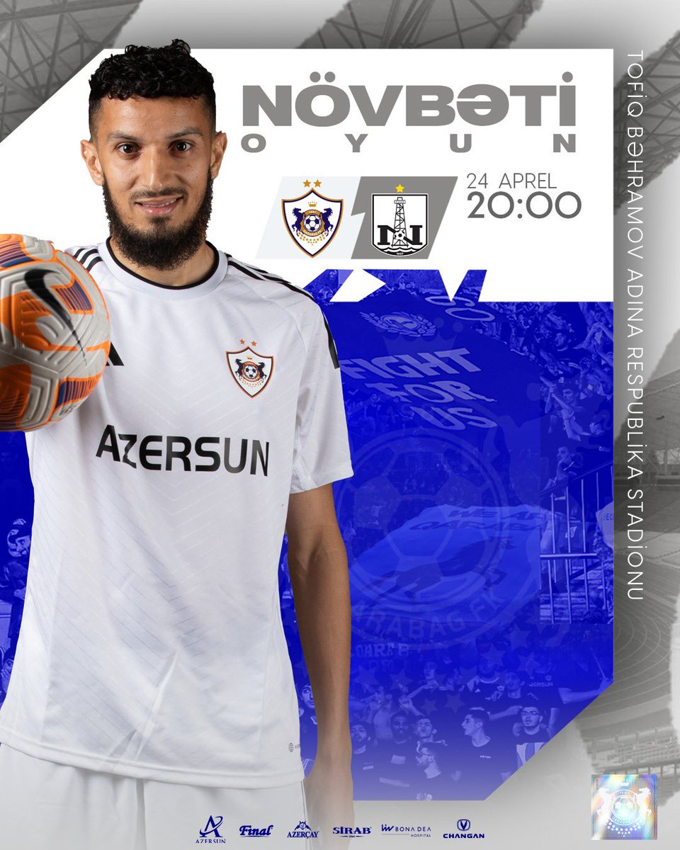 🔜 Növbəti oyun‼️ 🔥 🏆 Azərbaycan kuboku / yarımfinalın cavab oyunu ⚔️ “Qarabağ” 🆚 “Neftçi” 🗓️ 24 aprel 🕗 20:00 🏟️ Tofiq Bəhramov adına Respublika stadionu 📺 CBC Sport #QarabağFK #AzərbaycanKuboku #QARNEF