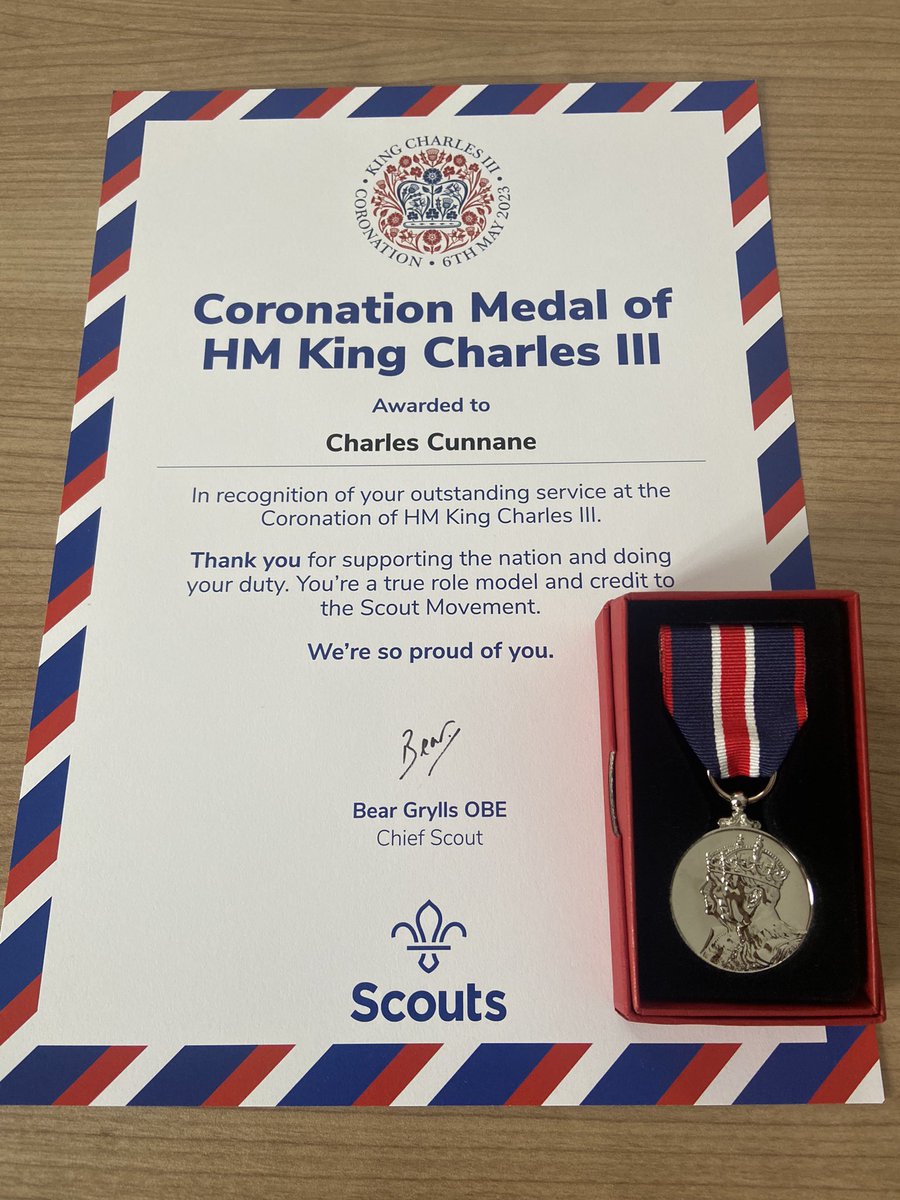 ccunnane1977's tweet photo. Great day in Windsor, celebrating all those who have achieved their Kings/Queens Scouts Awards, and to receiving my Coronation Medal for supporting the Coronation of His Majesty last year was an added honour. Thank you to everyone who made it possible! #SkillsforLife https://t.co/e4pQJcyCRX