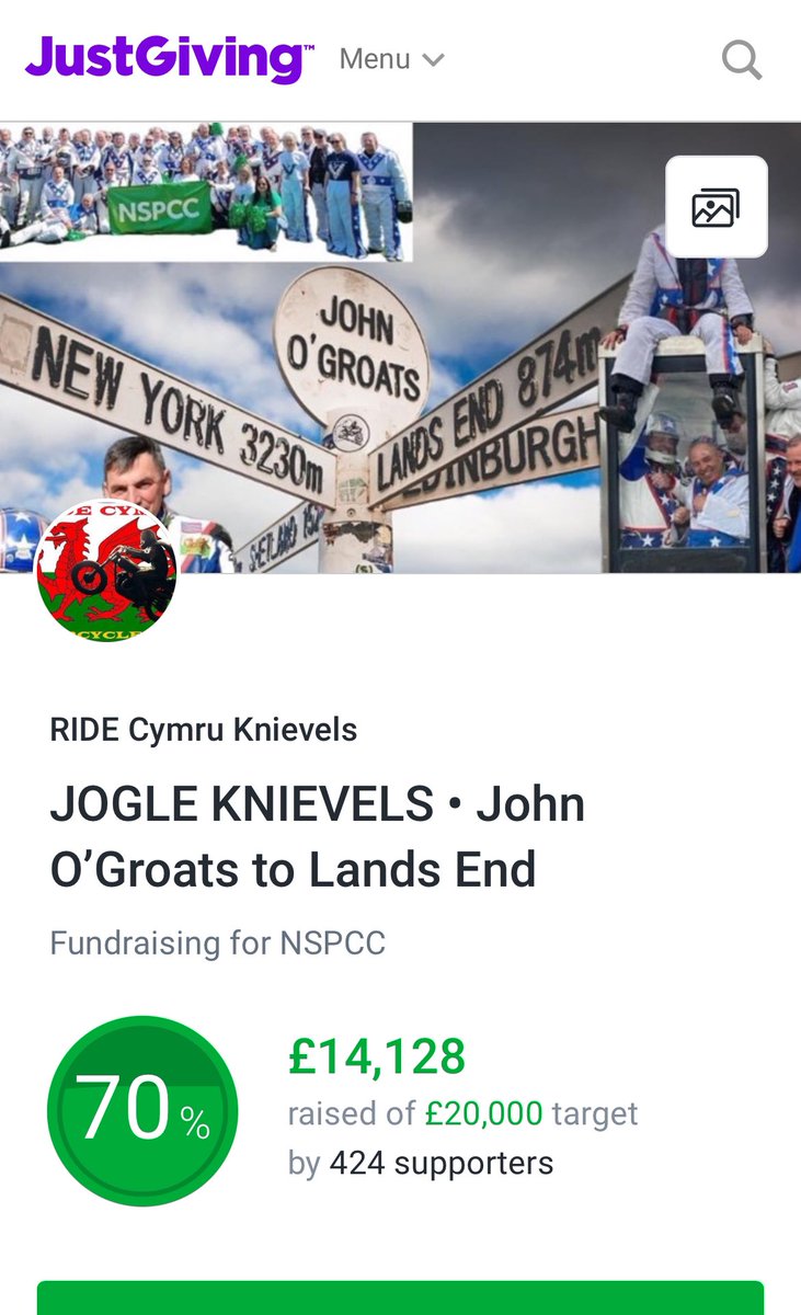 70% to our 2024 target for kids charity @nspcc & with 4 weeks to go till we hit the road! The only charity challenge motorcycle event in the world - with all entrants ‘Being Evel for a Good Cause’, International Football ⚽️ Penalty Shootout & Rugby 🏉 Conversion Contests enroute!