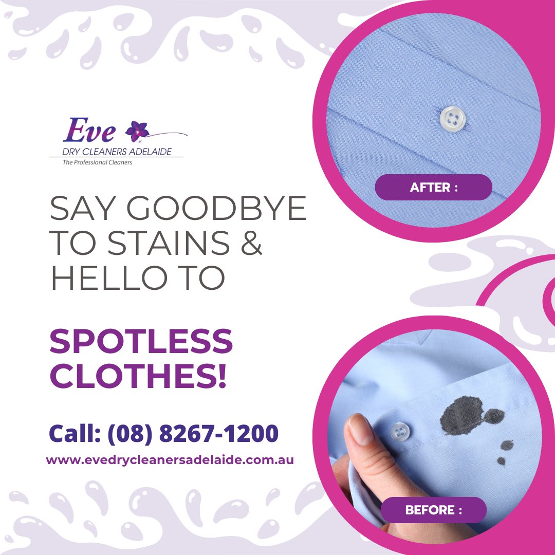 Got a stubborn stain? We've got the solution! Trust us to make your clothes look as good as new. 

Send us your toughest stains!

#StainFree #DryCleaning #TransformationTuesday #EveDryCleaners