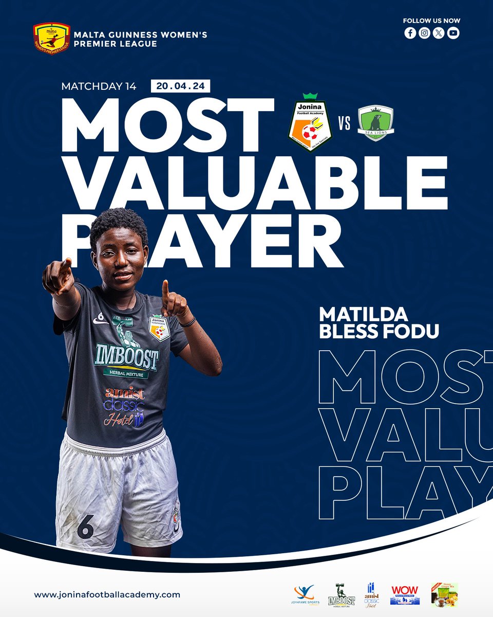 🥁 Introducing our NASCO MVP against @SeaLionsFC1 🤝

@MatildaBFodu 🥰 

#WeAreSpecial #AmistHotel
#ImboostHerbalMixture #JFA