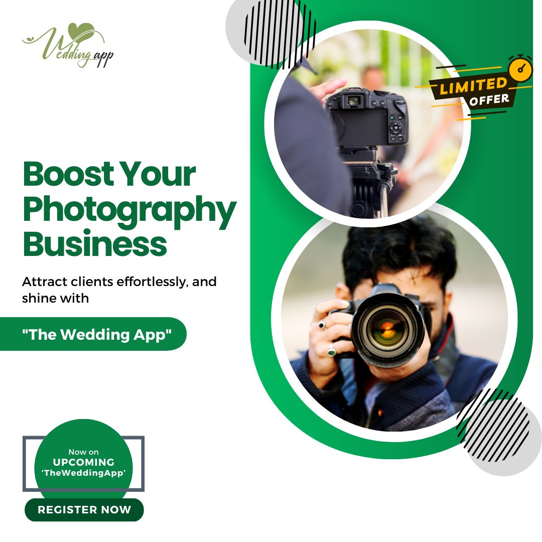 "Turn clicks into clients. 📸✨ With #TheWeddingApp, watch your photography business bloom by attracting the right clients effortlessly. Because every snapshot is a story waiting to be told, and it’s time your talent gets the spotlight it deserves.
forms.gle/BMrvo589sPJiZe…