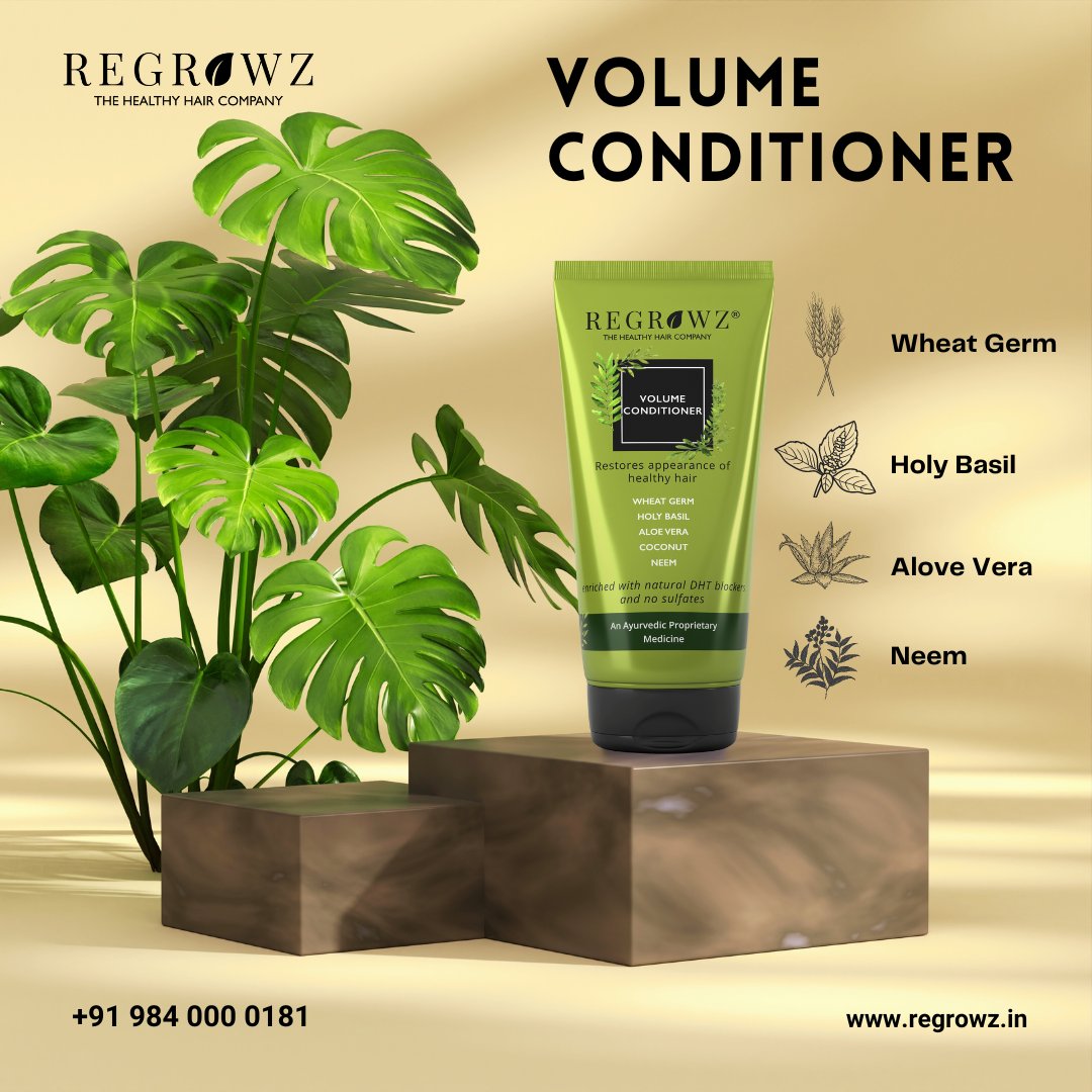 Unveil the Natural Beauty of Your Hair with our Hair Volume Conditioner.

#RegrowzIn #RegrowzIndia #hairloss #haircareproducts #healthyhair #haircaretips #hairlosssolutions #hairproblems #hairgrowthtips #hairserum