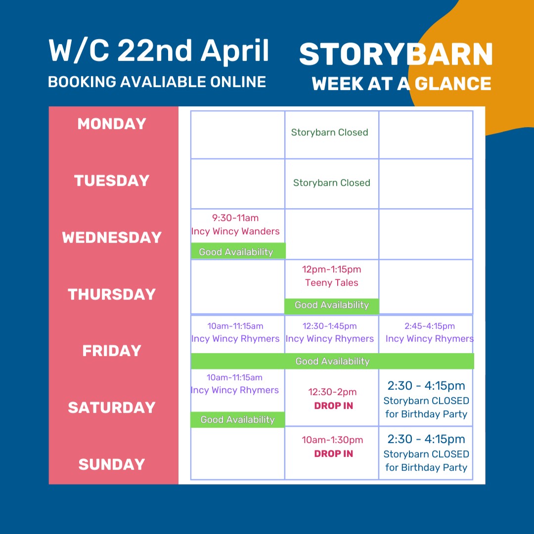 thestorybarn's tweet image. We hope that you had a wonderful weekend and that the sunshine added a spring in your step.
And now we present...a wonderful week full of jam packed activities! 

Book through our website today!
#calderstonespark #daysoutliverpool #liverpoolkids #liverpoolparents
