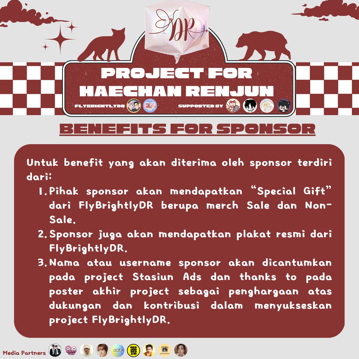 flybrightlyDR's tweet photo. 📢 ANNOUNCEMENT📢

Halo, teman-teman. Kami sedang mencari sponsorship untuk membantu mensukseskan project ini. Berikut poster detailnya atau dapat dilihat pada:
🖇 https://t.co/KdsrPjSGIT

Periode s/d 6 Mei 2024

Terima kasih🙏🏼 https://t.co/qKmxCR981o