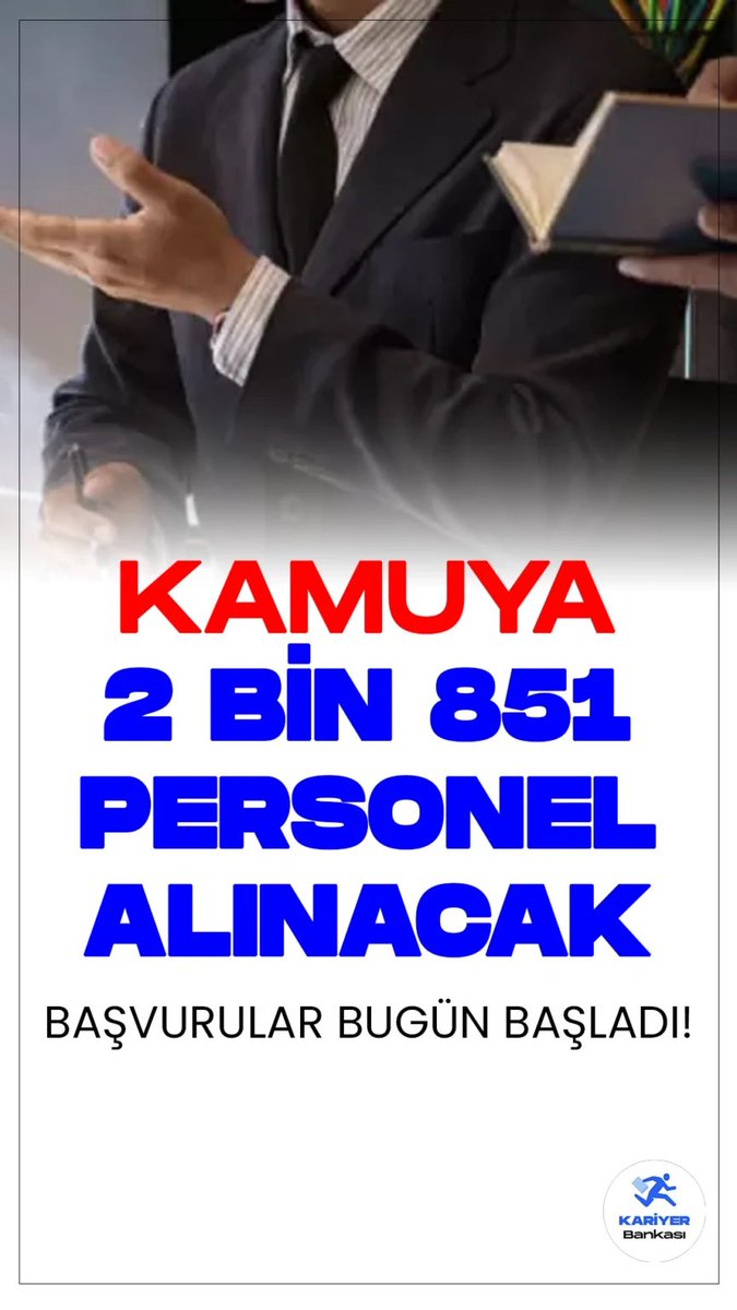 Kamuya 2 Bin 851 Personel ve İşçi Alımı Başvurusu Başladı kariyerbankasi.net/kamuya-2-bin-8…