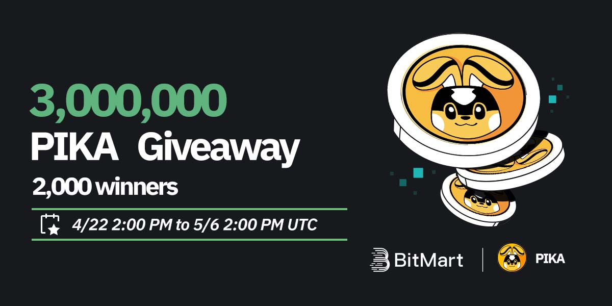 🌟 #BitMart X #PIKA #Airdrop 🌟 1⃣Follow @BitMartExchange & @PikaMoonCoin 2⃣Join t.me/BitMartExchange & t.me/pikamoonoffici… 3⃣RT & Tag 3 frds & Like 4⃣Fill in forms.gle/jP273855cijPNf… 🎁 2,000 winners / 3,000,000 $PIKA Register 👉bitmart.com/en?r=VD3fHj #cryptogiveaway…