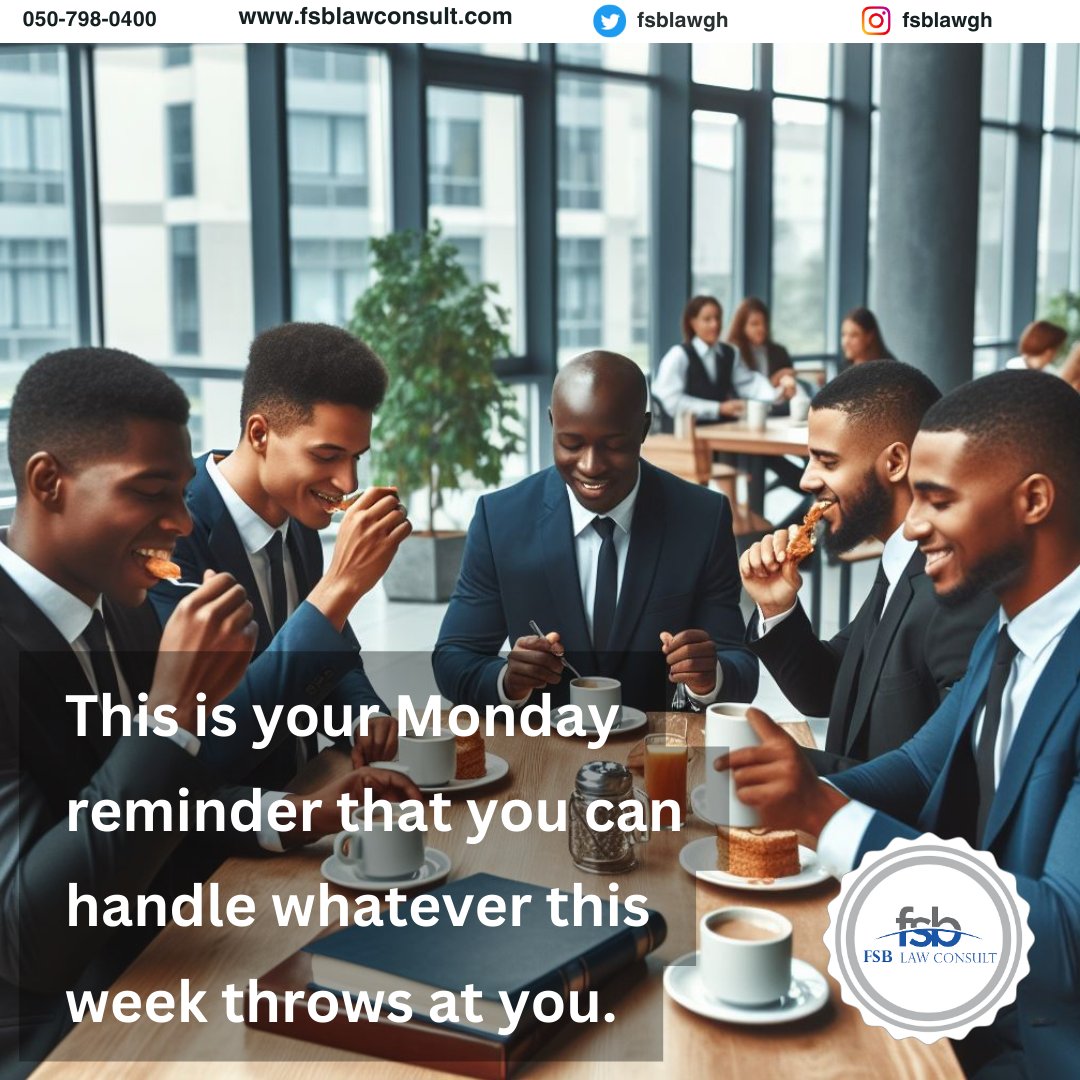 No matter how the weekend went, Monday is always an opportunity for a fresh start.

Happy New Week!

#integrity #fsblawconsult #legalservices #notarypublic #notaryservices #arbitration #commerciallitigation #familylaw #propertylaw #techlaw #techlawyer #labourlaw