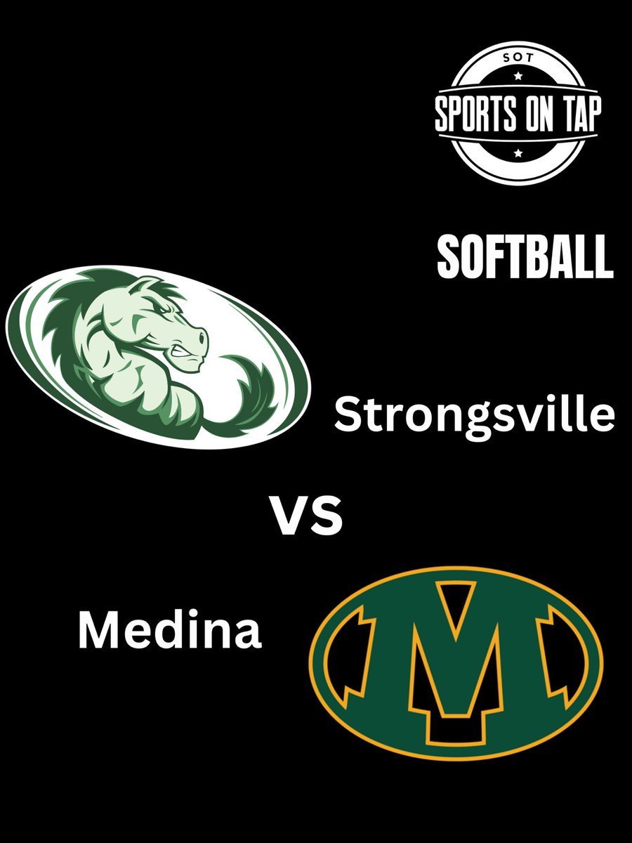 Sports On Tap Featured Softball Game Strongsville vs Medina First Pitch 5:00pm @scsmustangs @SHSmustangsSB @medinaathletics @medinafastpitch