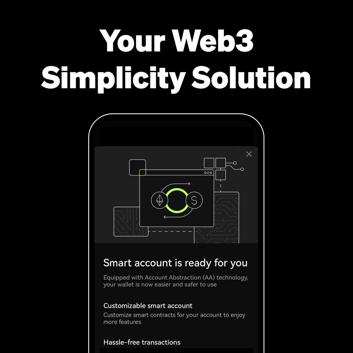 The #OKXWallet will take your game to the next level! 

With EIP-4337 across 7 chains, AA-powered Smart Account will reshape your #web3 journey:

❇️ Upgraded UX with account abstraction
❇️ Easily swap & earn 
❇️ Pay gas in stablecoins

Learn more ⤵️
bit.ly/48BIERN