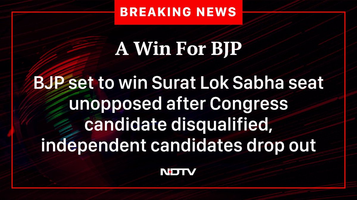 Correct headline: The people of Surat couldn't even vote in democracy.