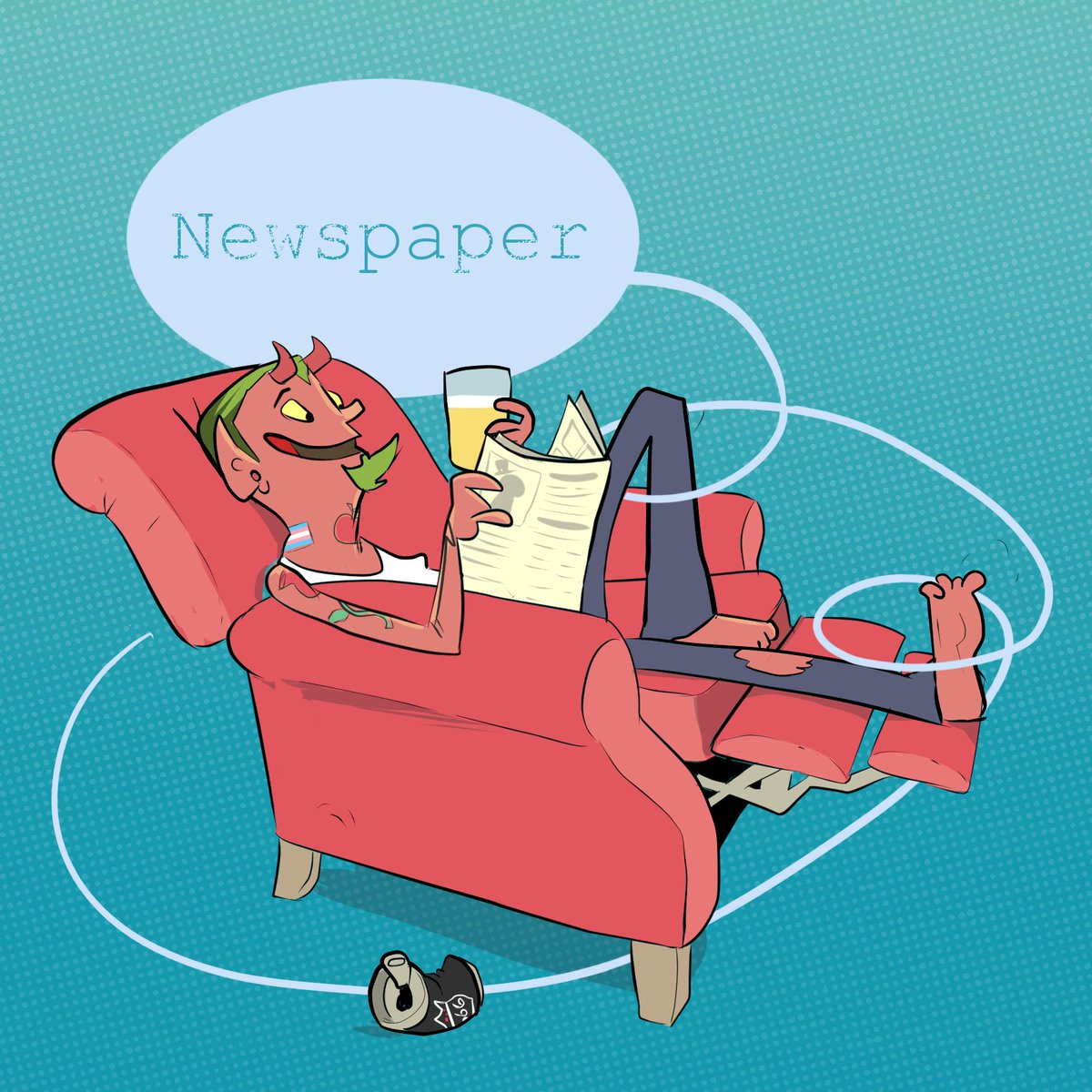 The word for this week’s #AnimalAlphabets is ‘Newspaper’. Sometimes it's just nice to relax and read the comics section. @animalalphabets #characterdesign #newspaper #devil #comicstrips