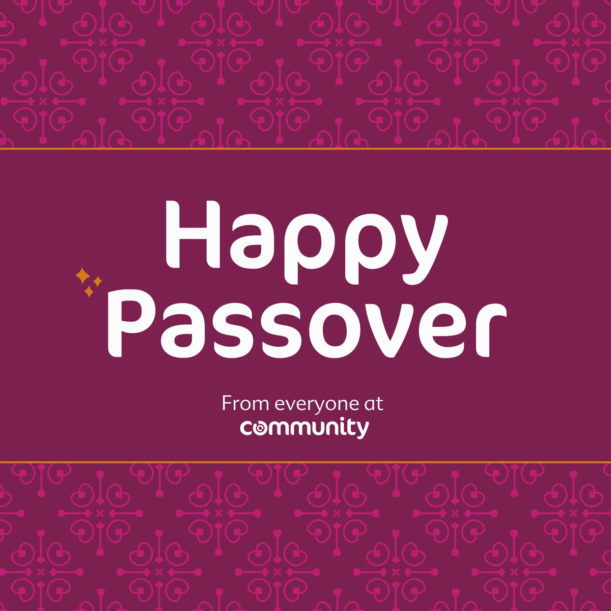 From everyone here at Community, we would like to wish all our Jewish members a Happy Passover! #Passover