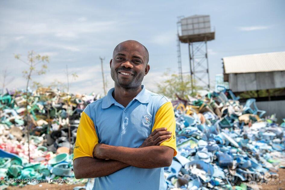 Refugee. Entrepreneur. #ClimateAction. Raphael is tackling plastic waste in Kenya's Kakuma refugee camp while creating jobs and offering affordable recycled products to the community. ♻️👏 Read his story: bit.ly/3UsXDZ9