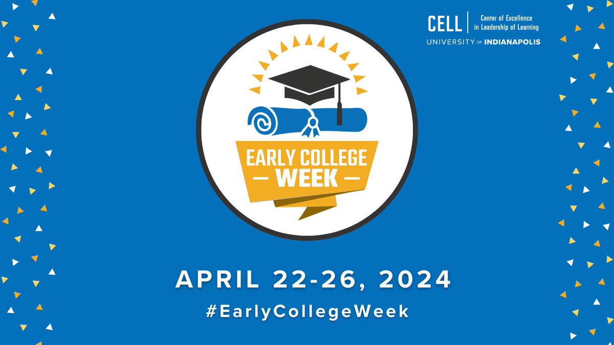 #EarlyCollegeWeek is here! Join us in celebrating Indiana #EarlyCollege High Schools across Indiana and the impact they have on students' future success.

Schools, don’t forget to tag us at @CELLuindy as you celebrate your program!

@EducateIN @HigherEdIN @jfftweets @CollegeinHS