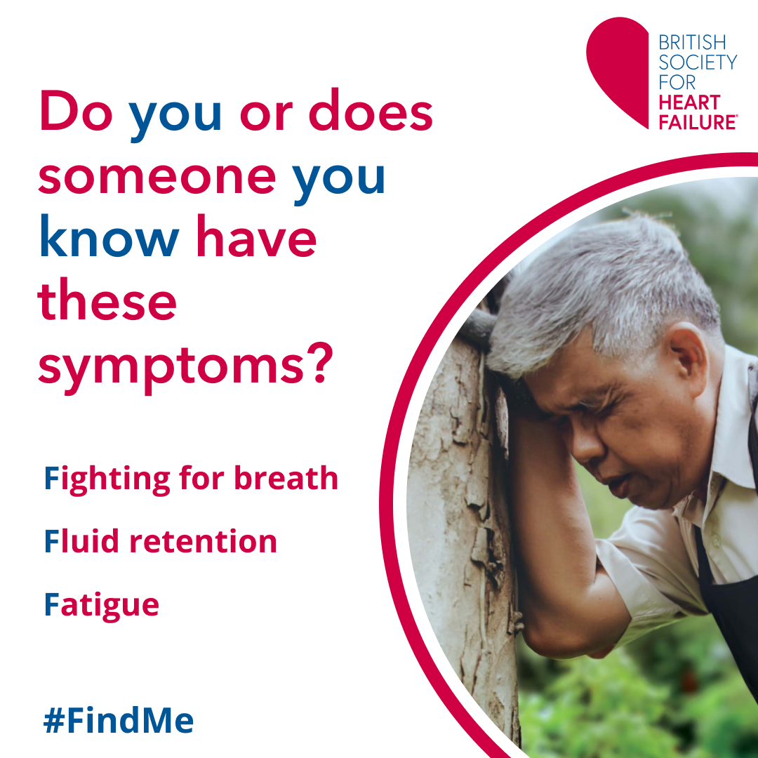 Together, we can fight heart failure. Look for the signs: unusual fatigue, feeling breathless, and fluid build up. Early detection can mean freedom from failure. Use and share our infographics here: bsh.org.uk/infographics #IWasFound #FindMe #25in25 #DetectTheUndetected