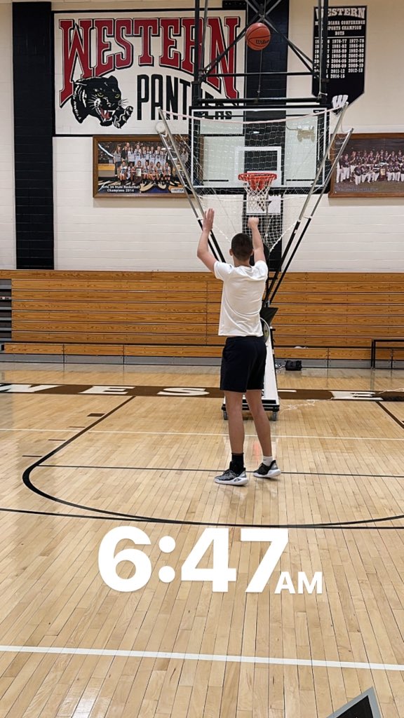 Fresh off a Platinum Championship in Grand Rapids, Michigan with @Indianagamehoop , 6’6 freshman forward @cbangs123 got right back in the gym Monday morning before school! #GoPanthers #Fearless