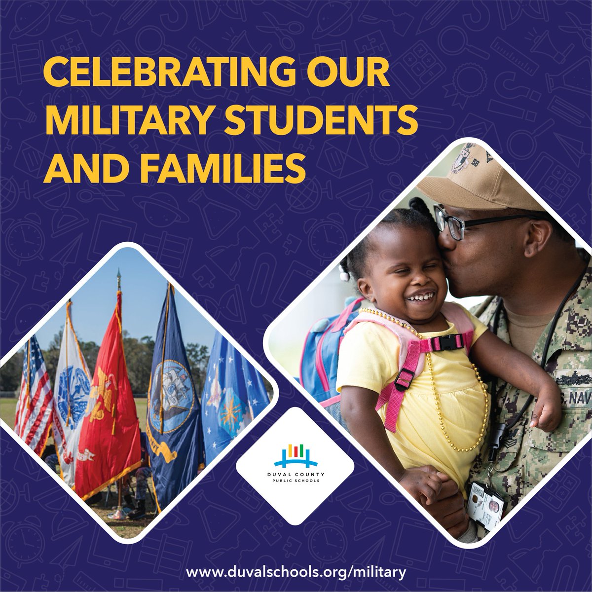 🌟 April = #MonthOfTheMilitaryChild! 🌈 At #TeamDuval, we’re committed to supporting our military families. Check out our new page for all the resources our military students and families might need: duvalschools.org/military 🇺🇸💪