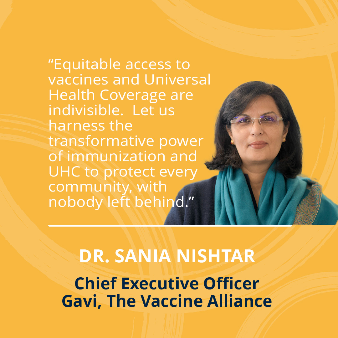 “Equitable access to vaccines & Universal Health Coverage are indivisible. Let us harness the transformative power of immunization & UHC to protect every community, with nobody left behind.” - @SaniaNishtar, @gavi CEO. wrld.bg/jHsR50Rk6LN