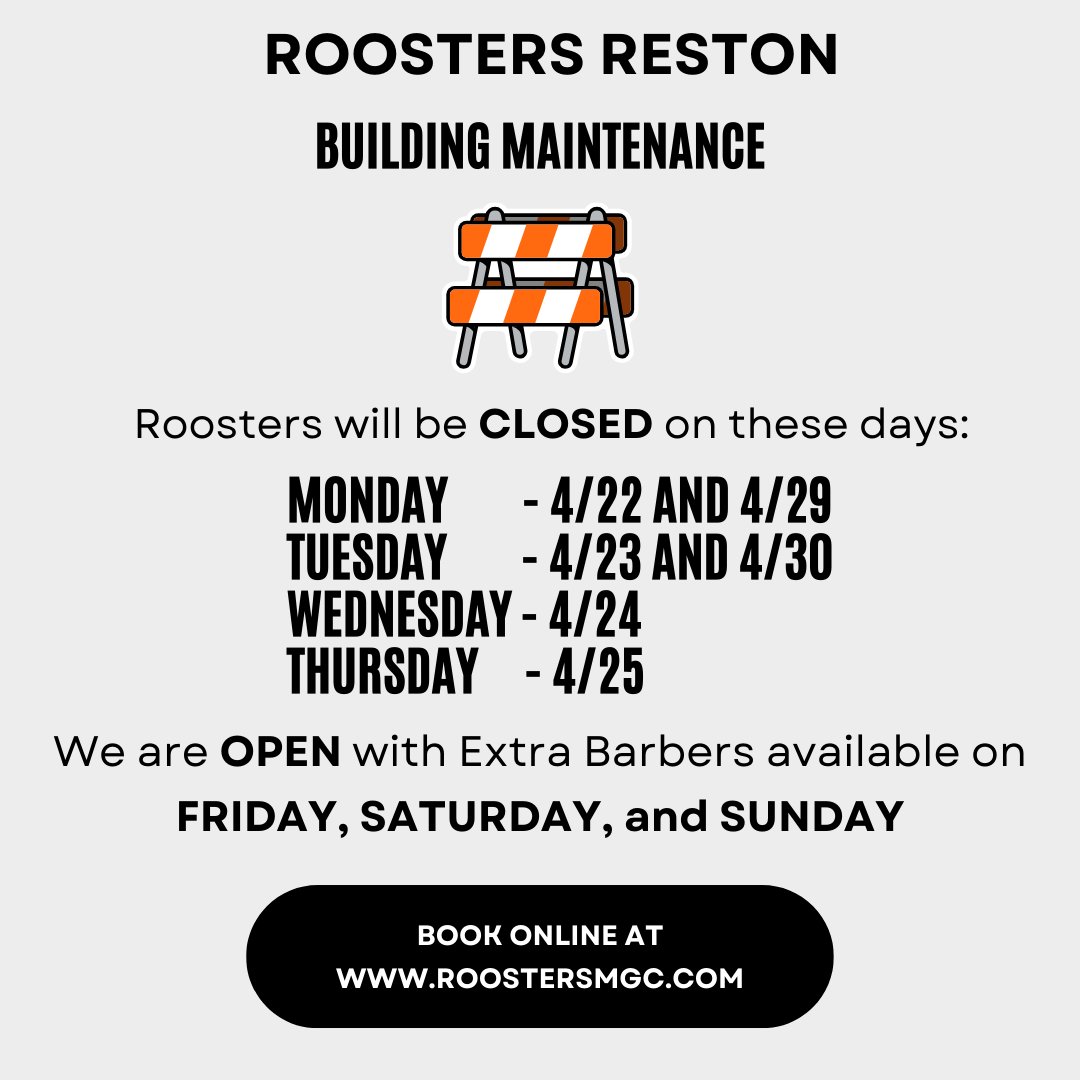 Roosters Reston (@RoostersReston) on Twitter photo 2024-04-22 11:01:32